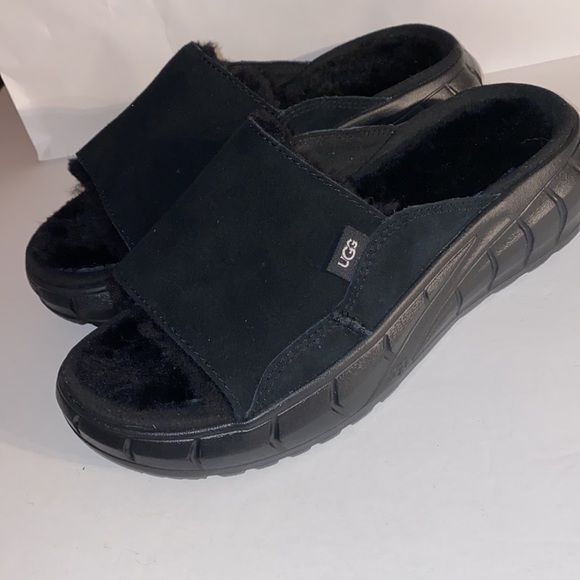 Womens UGG WESTSIDER SLIDES BLACK SUEDE   #6 - Picture 3 of 5